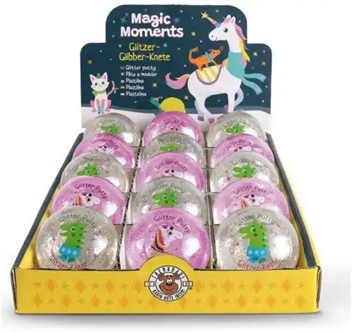 4032722963291 – Colis de 15 pcs : Trendhaus Magic Moments Pâte à paillettes 4,5 cm 25 g 2 assortis en présentoir – Grossiste jouets créatifs