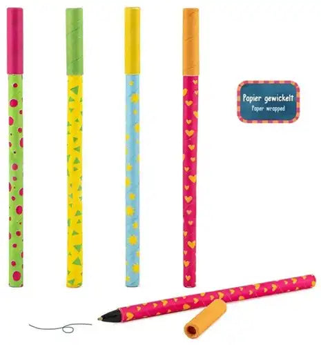 Trendhaus Paper Pen 15,5 cm 4 assortis dans un présentoir (24)