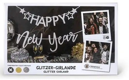 4032722833945 – Trendhaus Party Sequin Garland 250 cm "Happy New Year" (pack of 12 pieces) 