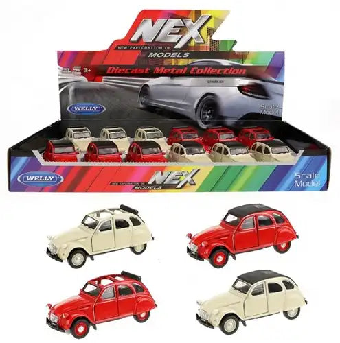 8714627215762 – WELLY Citroën 2CV avec toit ouvrant – Modèle métal 11,5 cm (colis de 12)