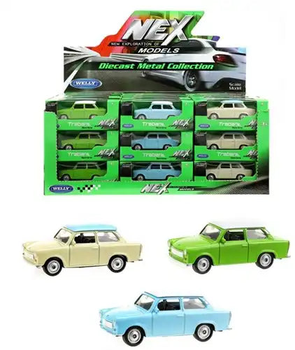 8714627216639 – Colis de 36 pcs Welly Trabant 1:60–1:64 4x10,5 cm – Vente en gros Welly – Grossiste voitures miniatures en métal sous licence