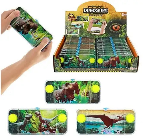8714627004700 – Colis revendeur 24 pcs WORLD OF DINOSAURS – Jeu d’adresse à eau 4 assortis en présentoir – Déstockage jouets pas chers grossiste