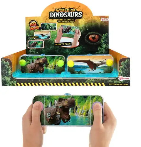 8714627004700 – Colis revendeur 24 pcs WORLD OF DINOSAURS – Jeu d’adresse à eau 4 assortis en présentoir – Déstockage jouets pas chers grossiste
