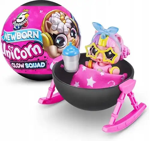 193052038166 – Colis de 24 pcs Zuru 5-Surprise Newborn Unicorn Glow Squad – Boules surprises 8 cm – Présentoir complet – Grossiste Zuru