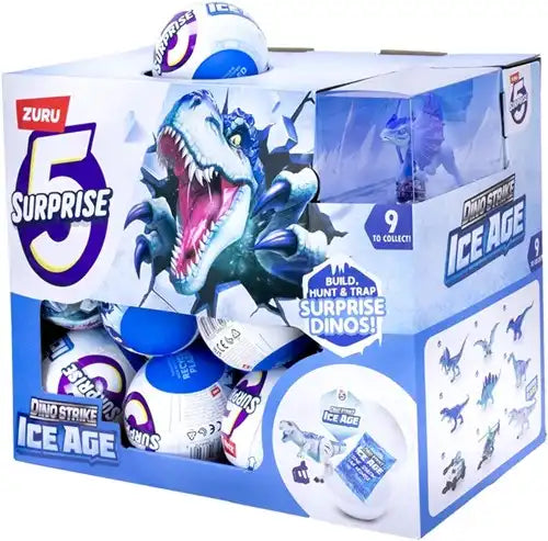 193052066206 – Zuru 5 Surprise Surprise Ball 9 cm Dino Strike Ice Age assortis (colis de 24 pcs) dispo Simcha.fr