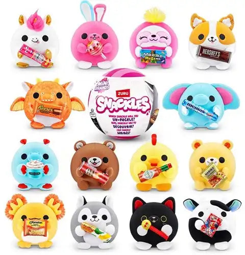 4894680032040 – Colis de 12 pcs : Zuru Mini Brands Snackles Boule surprise 12 cm avec peluche et accessoires assortis – Grossiste jouets et peluches