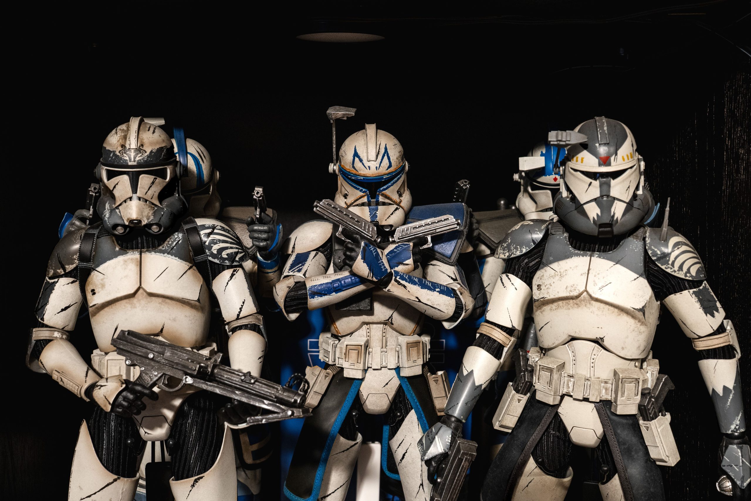 Figurines Star Wars clone trooper en position combat