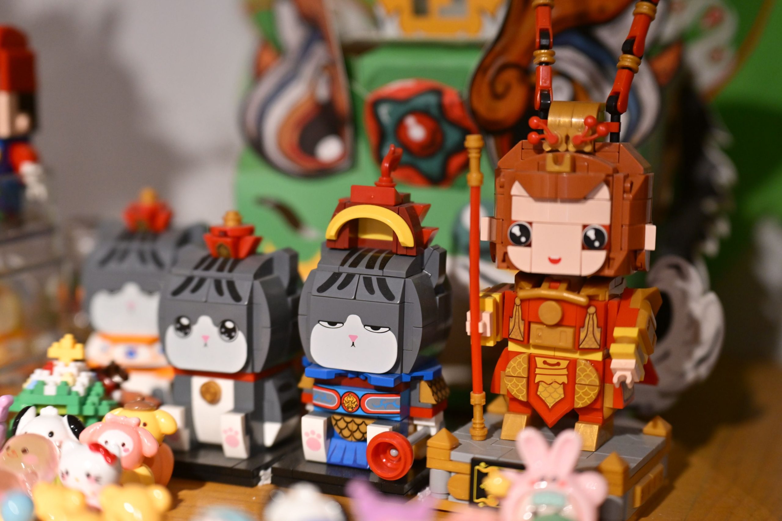 Collection figurines jouets animaux guerriers colorés